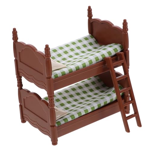 Kisangel Mini-etagenbett-kinderspielzeug Mini-Bett- Möbel Winzig Spielzeugbett Puppe Koje Miniatur-etagenbett Mini-verzierung Mini-hausbett Mini-etagenbettmodell Plastik Green von Kisangel