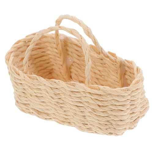 Kisangel Mini-rattankorb Klein Körbe Geflochtener Aufbewahrungskorb Gewebte Gewobener Korb Mini-hausbedarf Miniaturkorb Zum Basteln Wohndekoration Mini House Accessory Puppenhauslieferungen von Kisangel