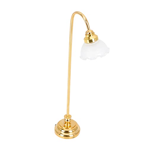 Kisangel Mini-stehlampe Kabellos Boden Mini-lampenmodell Miniatur-szenenmöbel Puppenhaus-miniaturmöbel Lampe Miniatur Klein Winzig Leben Dekoration Retro Modern Laterne Golden Metall von Kisangel