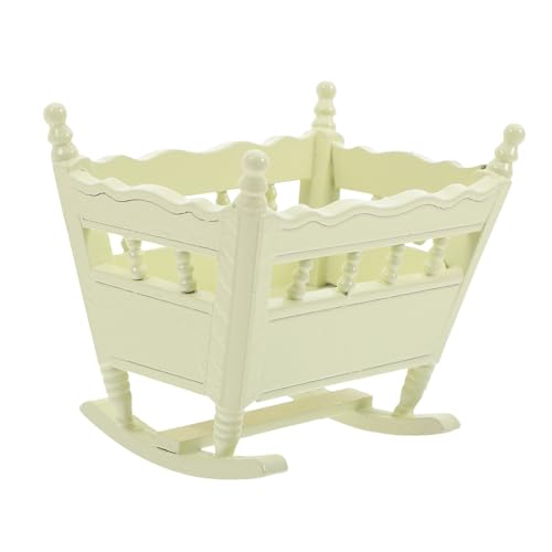 Kisangel Mini-verzierung Puppe Winzig Mini-hausbett Miniaturbett Aus Holz Bettverzierung Miniaturbettmodell Mini-hausdekoration Mini-möbelmodell Light Green Birke von Kisangel