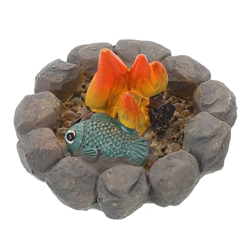 Kisangel Miniatur Campfire Puppenhaus Feuerstelle Authentisches Mikro Landschaftsdeko Realistisches Feuer für Puppenhäuser Lebensnahe Gestaltung Gemütliche für Kreative Szenen von Kisangel
