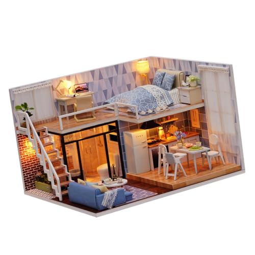 Kisangel Miniatur DIY Haus Bausatz Hellblau Manuelles Montage für Familien Kreatives Holzhaus Modell Einfach Zusammenzubauen Fördert Fantasie und Gemeinsames Basteln Kisangel Miniatur DIY Haus Bausatz Hellblau Manuelles Montage für Familien Kreatives Holzhaus Modell Einfach Zusammenzubauen Fördert Fantasie und Gemeinsames Basteln von Kisangel