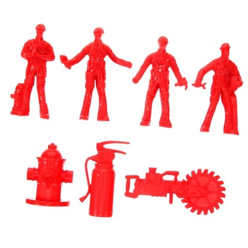 Kisangel Miniatur Feuerwehrmann Figuren Teilig Wetterfeste Kunststoff Modellspielzeug für Detailreiche Realistische Feuerwehrleute Fördert Kreativität und Familienspiel von Kisangel