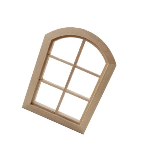 Kisangel Miniatur Holz Fensterrahmen Modell DIY Miniaturmöbel Dekoration Leichtes Langlebiges Puppenhaus Zubehör für Minihäuser Realistische und Tragbare Fensterdekoration von Kisangel