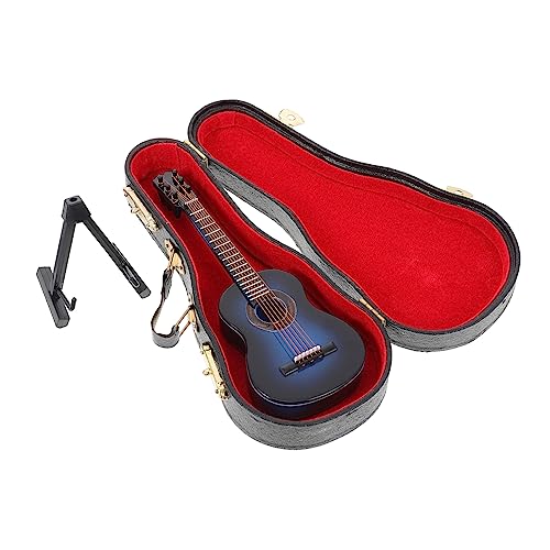 Kisangel Miniatur Holz Gitarre Modell Kleine Akustische Gitarrendekoration mit Stand und Box Dekoratives Musikinstrument für Puppenhaus DIY Geschenkidee für Gitarrenliebhaber und Kisangel Miniatur Holz Gitarre Modell Kleine Akustische Gitarrendekoration mit Stand und Box Dekoratives Musikinstrument für Puppenhaus DIY Geschenkidee für Gitarrenliebhaber und von Kisangel