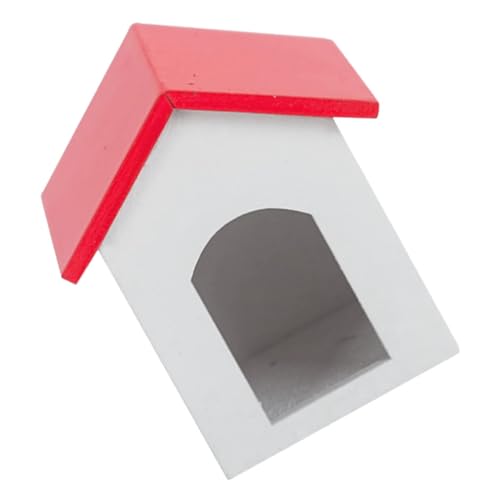 Kisangel Miniatur Holz Hundehütte Kreatives Kleines Holzhaus Modell Leichtes Miniatur Puppenhaus Zubehör Weißes Handliches Wohnaccessoire für Puppenhaus und Heimdekoration von Kisangel