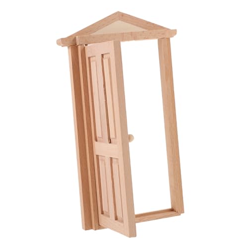 Kisangel Miniatur Holz Tür Modell Naturbelassene Puppenhaus Tür mit Innengriff Robuste Simulationstür für DIY Puppenhaus Zubehör Langlebiges Holzhandwerk Detailgetreue Möbel Dekoration von Kisangel