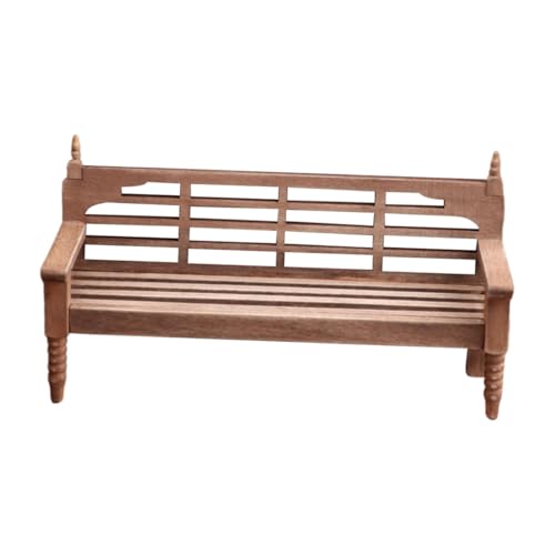 Kisangel Miniatur Holzbank aus Premium Holz Langlebig und Dekorativ Detailreich Gestaltete Mini Gartenbank für Puppenhaus und Miniatur Möbel als Puppenhaus Zubehör und Wohnbereich Deko von Kisangel