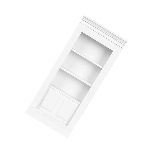 Kisangel Miniatur Holzschrank Dekoration Puppenhaus Möbel Modell Glatte Oberfläche Langlebiges Material Vielseitig als Miniaturmöbel und Schreibtischornament Modernes Design Elfenbeinweiß von Kisangel