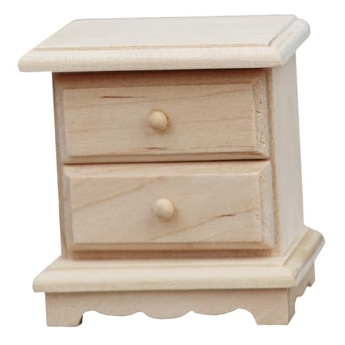 Kisangel Miniatur Holzschrank Unfertiges Puppenhaus Möbel DIY Miniaturmöbel Dekoratives Kleines Sideboard für Puppenhaus Schlafzimmer Wohnzimmer von Kisangel