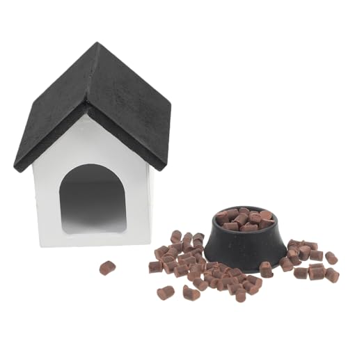 Kisangel Miniatur Hundehütte Set Holzspielzeug für Puppenhaus mit Hundebowl und Futter Zubehör für Miniaturszenen und Minihausdekoration Kisangel Miniatur Hundehütte Set Holzspielzeug für Puppenhaus mit Hundebowl und Futter Zubehör für Miniaturszenen und Minihausdekoration von Kisangel