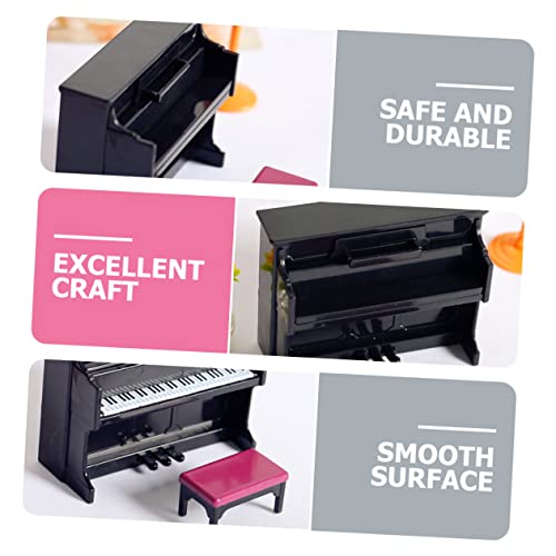 Kisangel Miniatur Klavier Modell mit Hocker und Notenständer Puppenhaus Möbel DIY Mikro Landschaftsdekoration Geeignet für Feengarten Blumentopf und Desktop Detailreich und Sicher Kisangel Miniatur Klavier Modell mit Hocker und Notenständer Puppenhaus Möbel DIY Mikro Landschaftsdekoration Geeignet für Feengarten Blumentopf und Desktop Detailreich und Sicher von Kisangel