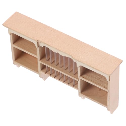 Kisangel Miniatur Küchenwand Schrank aus Holz Kleines Puppenhaus Möbel Miniatur Aufbewahrungsregal für Puppenhaus Küche Dekoratives Mini Schränkchen für Mini Haus Dekoration von Kisangel