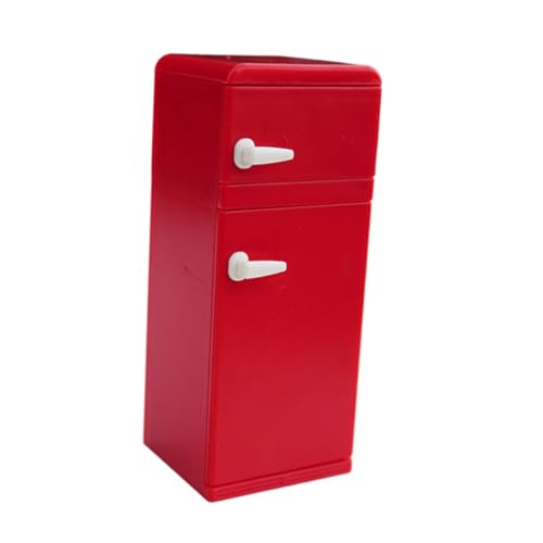 Kisangel Miniatur Kühlschrank aus Hochwertigem Kunststoff Pädagogisches Mini Kühlschrank Zubehör für Puppenhaus Küche Sicheres Rollenspiel für Jungen und Mädchen von Kisangel
