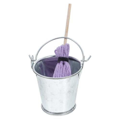 Kisangel Miniatur Mop und Kleiner Metall Eimer für Puppenhaus Handgefertigt DIY Material Robustes Miniatur Zubehör für Realistische Haushaltsdekoration für Sammler Kisangel Miniatur Mop und Kleiner Metall Eimer für Puppenhaus Handgefertigt DIY Material Robustes Miniatur Zubehör für Realistische Haushaltsdekoration für Sammler von Kisangel