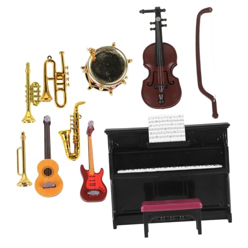 Kisangel Miniatur Musik Instrumente Set für Puppenhaus Dekoration aus Zarten Miniatur Modellen für Musikzimmer Szenen von Kisangel