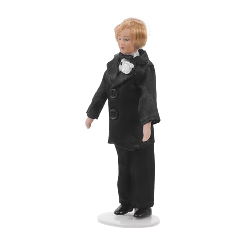 Kisangel Miniatur Porzellan Bräutigam Figur Puppenhaus Zubehör Keramik Puppe Beweglich Verstellbar Sammelfigur für DIY Sandlandschaft von Kisangel