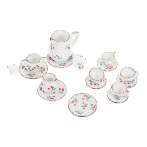 Kisangel Miniatur Porzellan Teeservice Teiliges Set mit Teetasse Teller und Kanne Mini Puppenhaus Küchenzubehör für Detailreiche Puppenhaus Dekoration und Spielzubehör Kisangel Miniatur Porzellan Teeservice Teiliges Set mit Teetasse Teller und Kanne Mini Puppenhaus Küchenzubehör für Detailreiche Puppenhaus Dekoration und Spielzubehör von Kisangel