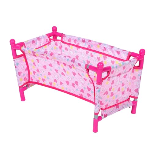 Kisangel Miniatur Puppenbett Babybett für Puppenhaus Zubehör Detailreiche Miniaturmöbel Langlebiges für Kreatives Rollenspiel im Kinderzimmer von Kisangel