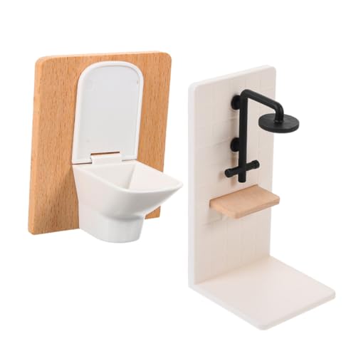 Kisangel Miniatur Puppenhaus Badezimmer mit Realistischem Toilette Duschkabine Farbbeständig Kompatibel für Diverse Puppenhausmodelle Detailgetreue Badezimmermöbel für Kreatives Rollenspiel Kisangel Miniatur Puppenhaus Badezimmer mit Realistischem Toilette Duschkabine Farbbeständig Kompatibel für Diverse Puppenhausmodelle Detailgetreue Badezimmermöbel für Kreatives Rollenspiel von Kisangel