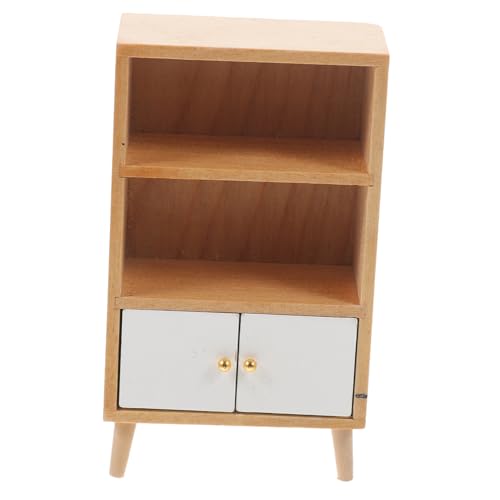 Kisangel Miniatur Puppenhaus Bücherregal aus Holz Detailreiches Langlebiges Mini Möbel für Wohnzimmer Schlafzimmer Küche Geeignet als für Realistisches Puppenhaus Zubehör von Kisangel