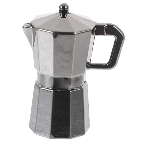 Kisangel Miniatur Puppenhaus Kaffeemaschine Mini Kaffeekanne Küchenrequisite Detailgetreue Miniaturkaffeemaschine für Puppenhaus und Mikrolandschaft Dekoration Schwarz von Kisangel