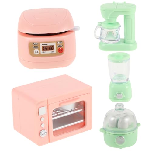 Kisangel Miniatur Puppenhaus Küchenzubehör Realistische Mini Backofen Kaffeemaschine Toaster Kompakt Tragbar für Spielzeugküche Geeignet für Puppenhaus Dekoration und Rollenspiel von Kisangel