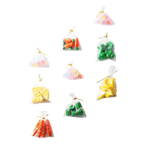 Kisangel Miniatur Puppenhaus Lebensmittel Teilig mit Mini Brot Gemüse und Bonbons Gemischt Mini Haus Zubehör für Deko und Spiel Leichtes Detailreiches Essensspielzeug von Kisangel