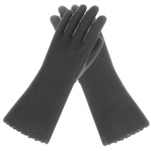 Kisangel Miniatur Puppenhaus Reinigungshandschuhe Realistische Kleine Küchenhandschuhe aus Kunststoff Schwarze Puppenhaus Deko Accessoires Vielseitig für Miniatur Haus Dekoration von Kisangel
