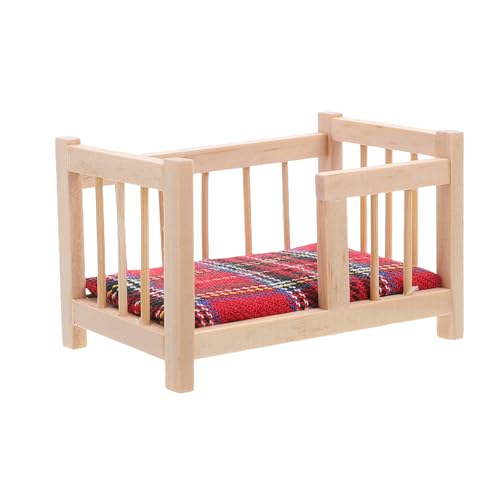 Kisangel Miniatur Puppenhausbett Miniatur Schlafzimmer Mini Puppenbett Puppenhausbett Einzelbett Aus Holz Puppenhausbetten Landschaftsdekoration Foto von Kisangel