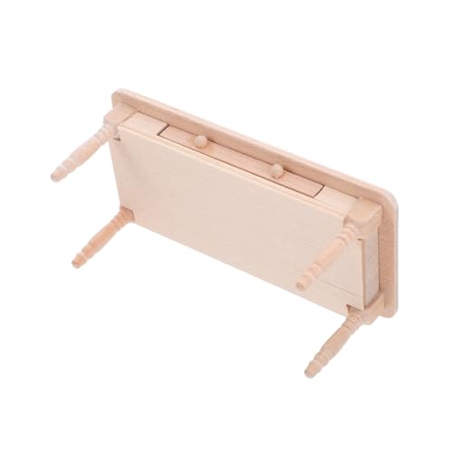 Kisangel Miniatur Puppenhausmöbel Mini Stuhl Mini Puppenhausstuhl Mit Schublade Puppentischmöbel Holz Puppenhausmöbel Puppenhaustischmodelle Beige Holz von Kisangel