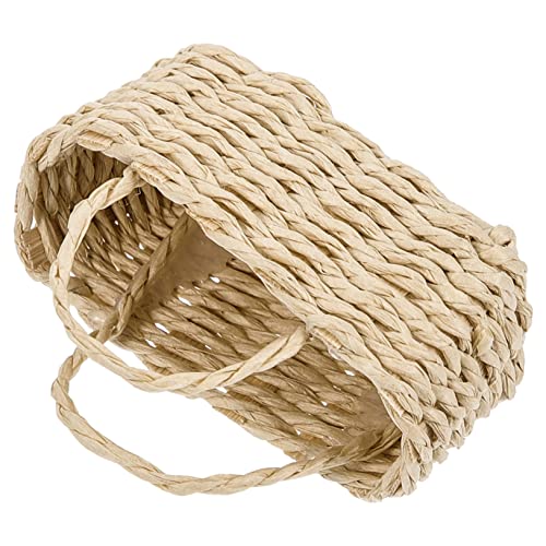 Kisangel Miniatur Rattankorb Klein Handgeflochten Mini Aufbewahrungskorb für Puppenhaus Dekoration DIY Mikro Landschaft Zubehör Robust Sicher von Kisangel