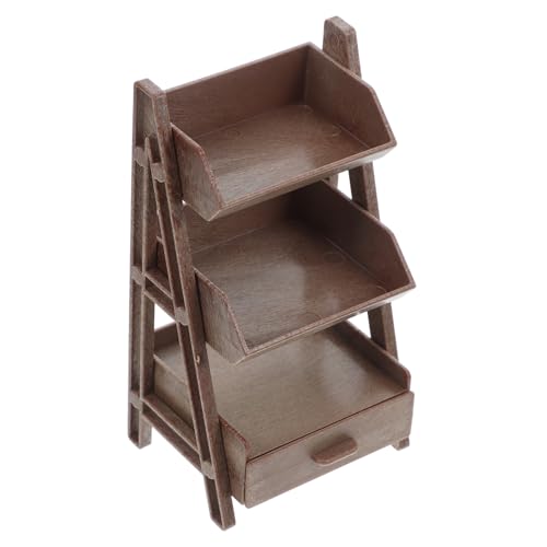 Kisangel Miniatur Regalsystem Stufig für Puppenhaus Tragbares Bücherregal für Kleine Bücher Dekoration für Miniaturhäuser Robuste Aufbewahrungslösung für Puppenmöbel von Kisangel
