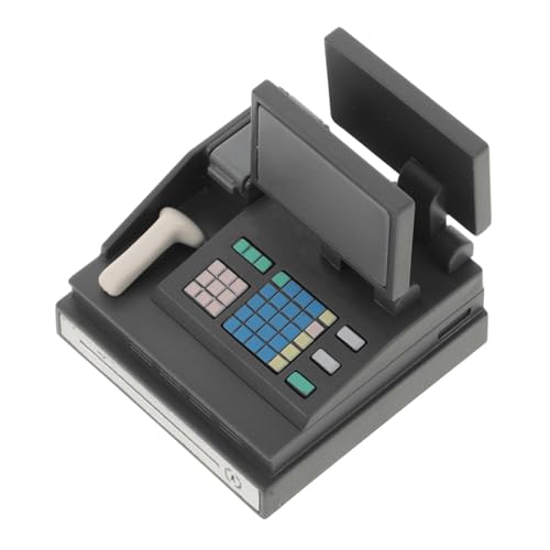 Kisangel Miniatur Registrierkasse Spielset mit Scanner Kompakt und Detailreich Puppenhaus Supermarkt Zubehör für Interaktives Rollenspiel für Jungen und Mädchen von Kisangel