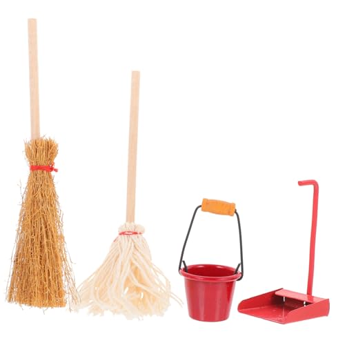 Kisangel Miniatur Reinigungsset Teilig mit Mini Besen Staubschaufel Eimer und Mop für Puppenhaus Leichtes Dollhouse Zubehör und Dekoration Realistische Miniatur Haushaltswerkzeuge Kisangel Miniatur Reinigungsset Teilig mit Mini Besen Staubschaufel Eimer und Mop für Puppenhaus Leichtes Dollhouse Zubehör und Dekoration Realistische Miniatur Haushaltswerkzeuge von Kisangel