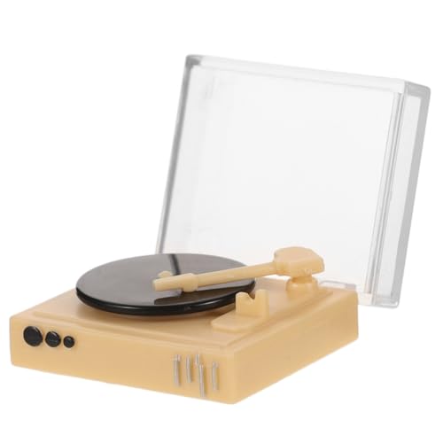 Kisangel Miniatur Schallplatten Spieler Modell für Puppenhaus Dekoration Retro Design Handgefertigt für Wohnzimmer und Miniatur Räume Bezauberndes Zubehör für Puppenhäuser von Kisangel