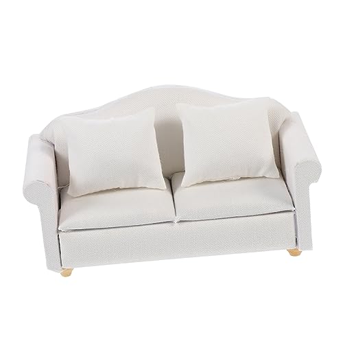 Kisangel Miniatur Sofa aus Stoff für Puppenhäuser Weißes Dekorationssofa für DIY Miniaturhäuser Langlebig und Praktisch als Möbelstück für Bastelprojekte Kisangel Miniatur Sofa aus Stoff für Puppenhäuser Weißes Dekorationssofa für DIY Miniaturhäuser Langlebig und Praktisch als Möbelstück für Bastelprojekte von Kisangel