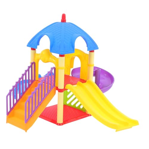 Kisangel Miniatur Spielplatzmodell mit Rutsche DIY Dekoration für Puppenhaus Glatte Oberfläche Langlebiges Spielgerät als Desktop Deko und Fotorequisite von Kisangel