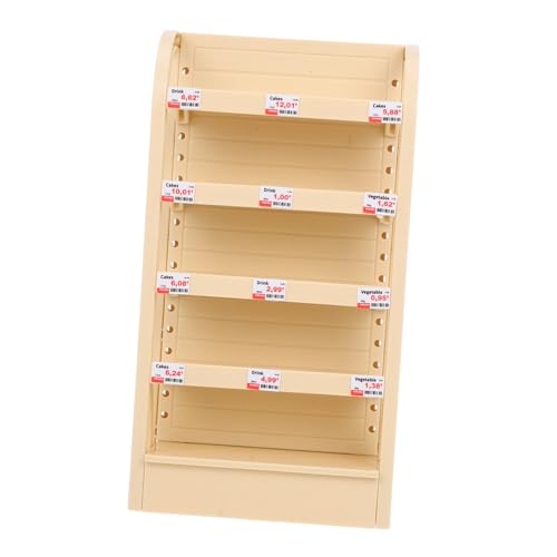 Kisangel Miniatur Supermarktregal für Puppenhaus Mehrschichtige Auslage für Lebensmittel für Kreatives Spiel und Fantasievolles Lernen Langlebig und Platzsparend von Kisangel