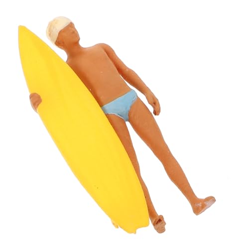Kisangel Miniatur-Surfmodell miniaturfiguren : Miniaturen Realistischer Surfer Modell eines kleinen Mannes Strandszenario-Modell Strand-Surfer- Mini-Personenfiguren Harz von Kisangel