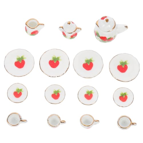 Kisangel Miniatur Teeservice Set Teilig aus Keramik Puppenhaus Zubehör für DIY Miniaturmöbel Dekoratives Leichtes Tee Krüge und Tassen Set für Puppenhaus und Kinderspielzeug von Kisangel