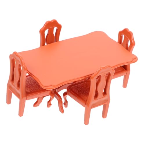 Kisangel Miniatur Tisch Stuhl Teilig aus Hochwertigem Resin Kindgerechte Puppenhaus Möbel Robustes Miniaturmöbel für Fördern von Kreativität und Vorstellungskraft von Kisangel