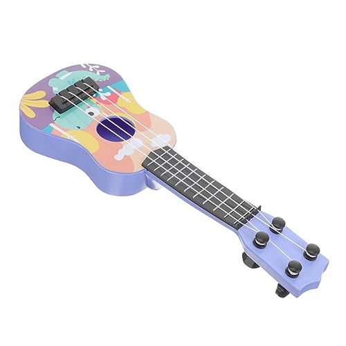 Kisangel Miniatur Ukulele für Simulation Gitarre aus Robustem Kunststoff Dekoratives Musikinstrument mit Buntem Cartoon Muster Pädagogisch und Sicher als und Wohnaccessoire von Kisangel