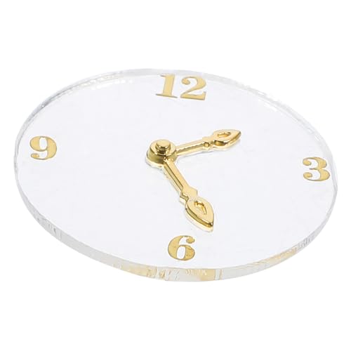 Kisangel Miniatur-Wanduhr Miniaturen Uhrenwand Dekoration puppenhaus Miniaturmodell Miniatur-Zubehör Hausbodenuhr Miniatur-Puppen-Wanduhr Miniaturhausdekor Mini Hauspendeluhr Acryl von Kisangel