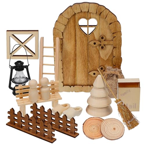 Kisangel Miniatur Weihnachtsdeko aus Holz mit Türen Fenstern und Zaun Stabiles Puppenhaus Zubehör für Kreative Bastelideen für Miniaturliebhaber und Spielspaß Kisangel Miniatur Weihnachtsdeko aus Holz mit Türen Fenstern und Zaun Stabiles Puppenhaus Zubehör für Kreative Bastelideen für Miniaturliebhaber und Spielspaß von Kisangel