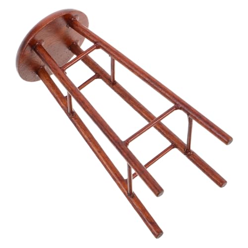 Kisangel Miniatur-holzhocker für Puppenhaus Langlebiges Nordisches Design Vielseitiges Dekorationszubehör für Puppenhausküche Runder Miniaturstuhl Kreatives DIY-möbel für Sammler von Kisangel