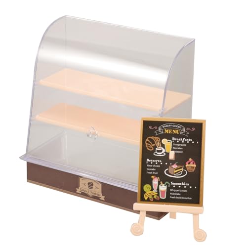 Kisangel Miniatur-kuchenschrank Klarsichtvitrine Für Figuren Mini-badewannendekor Anzeige Von Lebensmittelmodellen Puppenhausmöbel Dollhouse Badezimmer Rock -vitrine -hülle Plastik von Kisangel