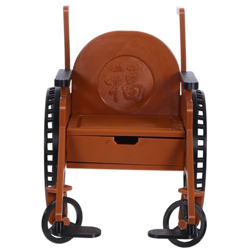 Kisangel Miniatur mit Krücke Braun Realistische Puppenhaus Deko Detailgetreues Zubehör für Bjd Puppen Funktionaler für Rollenspiele und Sammler von Kisangel