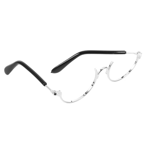 Kisangel Miniatur puppenbrille aus Robustem Metall Halbrahmige Spielzeugbrille für Puppenkostüme Stilvolle Silberne Cosplay Accessoires Passend für Viele Puppen und Minipuppenhäuser von Kisangel