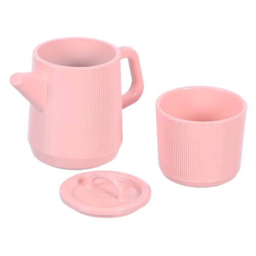 Kisangel Miniatur-teeset aus Strapazierfähigem Legierungs-Material Kleines Puppenhaus-Set mit Teekanne und Kaffeetasse Frisches Design in Zartem Rosa Vielseitig für Puppenhaus-Dekoration von Kisangel